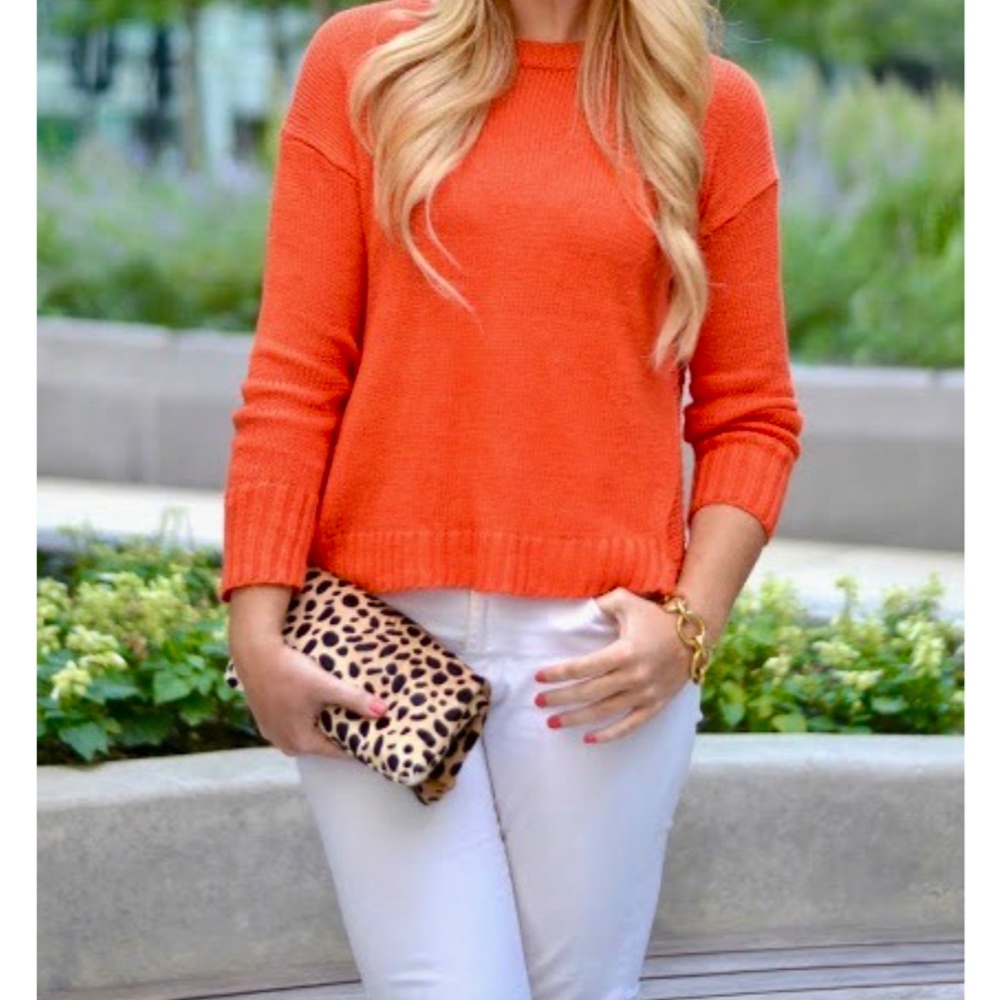 J. Crew Orange Crewneck Sweater